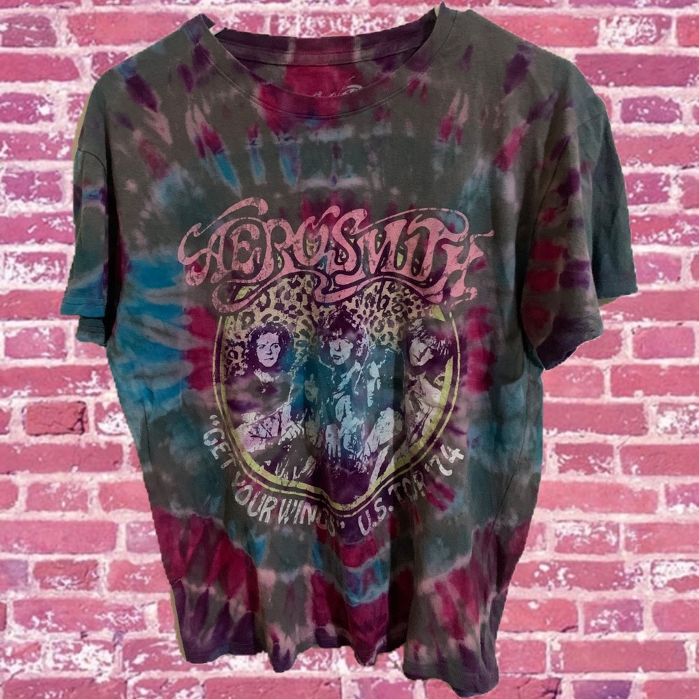 Band tee AEROSMITH custom tie dyed